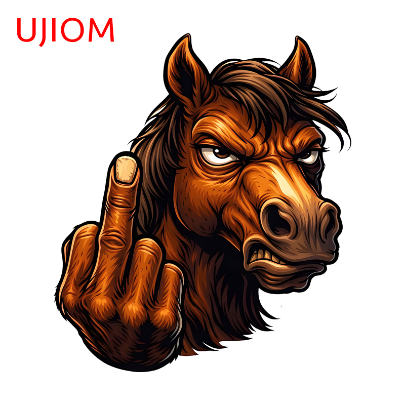Commercial Kitchen Tiles - UJIOM One-finger Salute Horse Wall Sticker