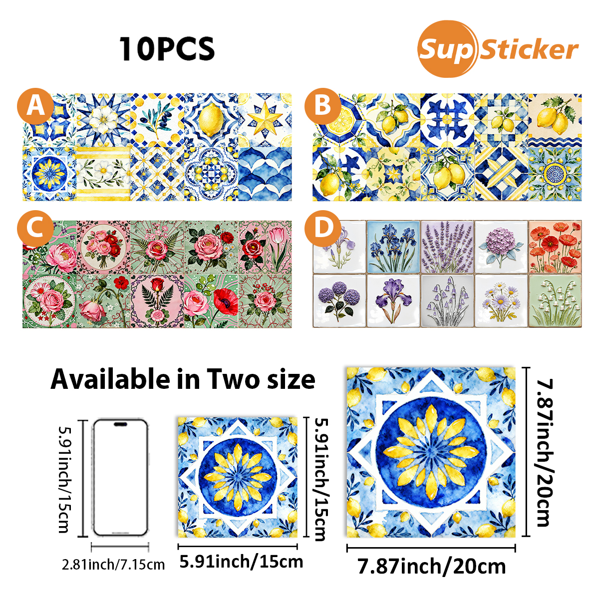 Floral Lemon Peel & Stick Wall - Commercial Kitchen Wall recension och pris