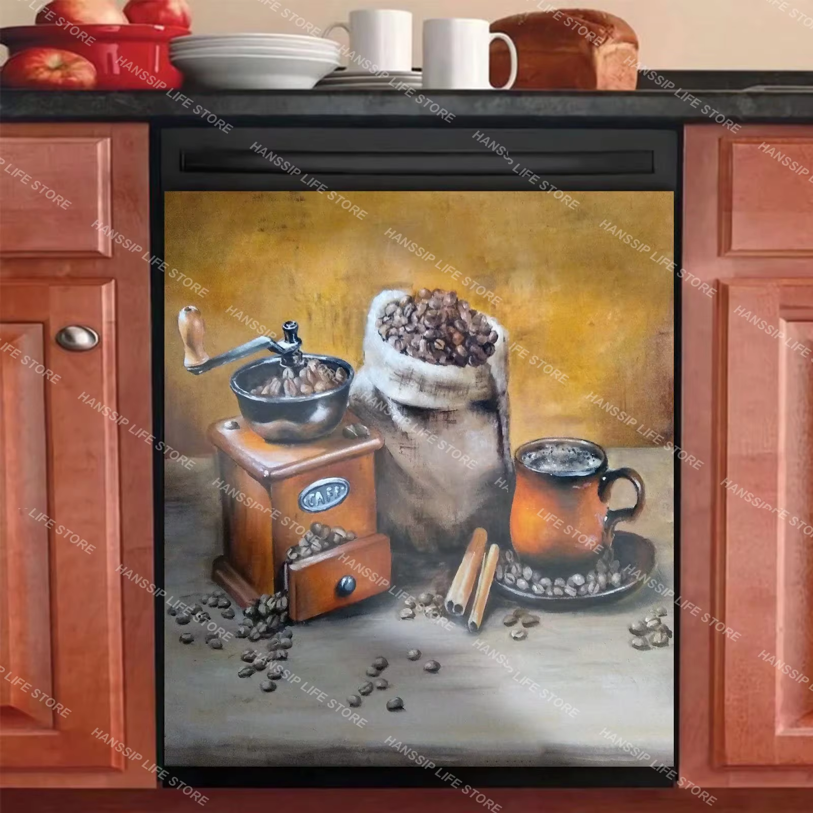 Retro Coffee Poster Dishwasher - Commercial Kitchen Wall recension och pris