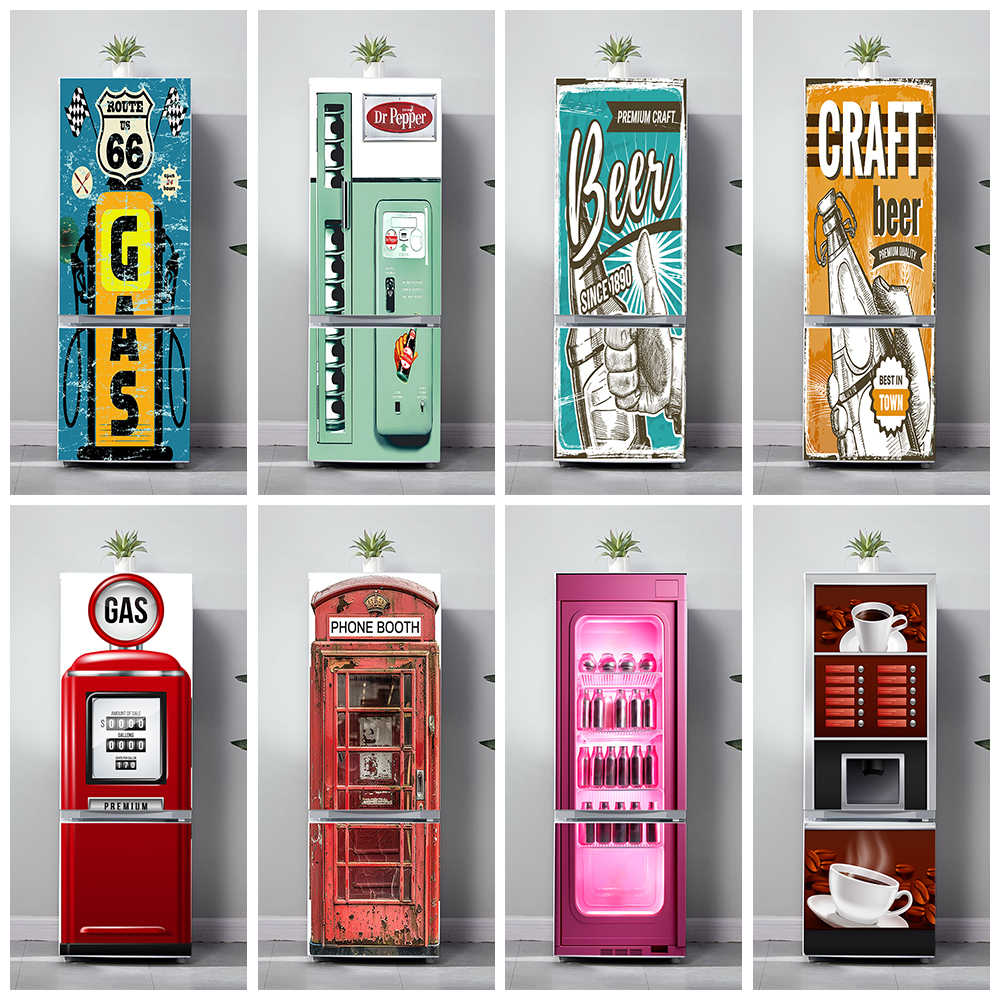 Retro Phone Booth Printed Refr - Commercial Kitchen Wall recension och pris