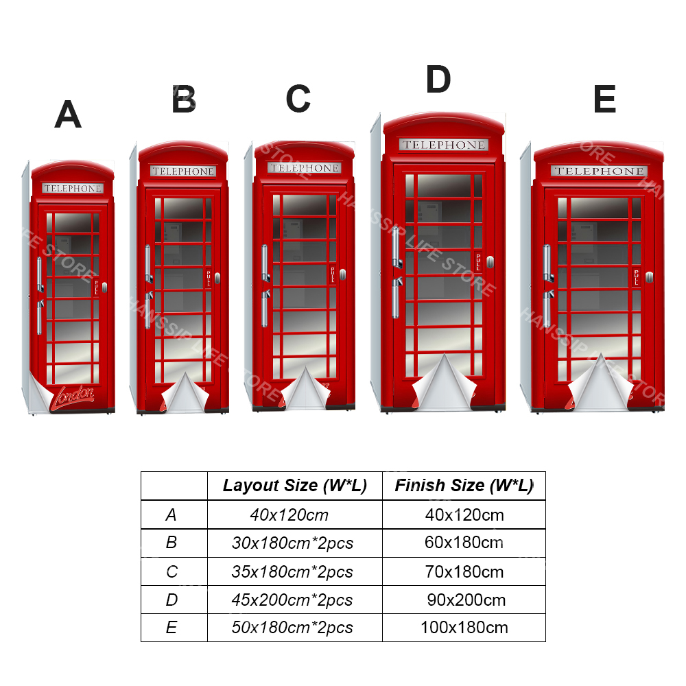 Retro Phone Booth Printed Refr - Commercial Kitchen Wall recension och pris