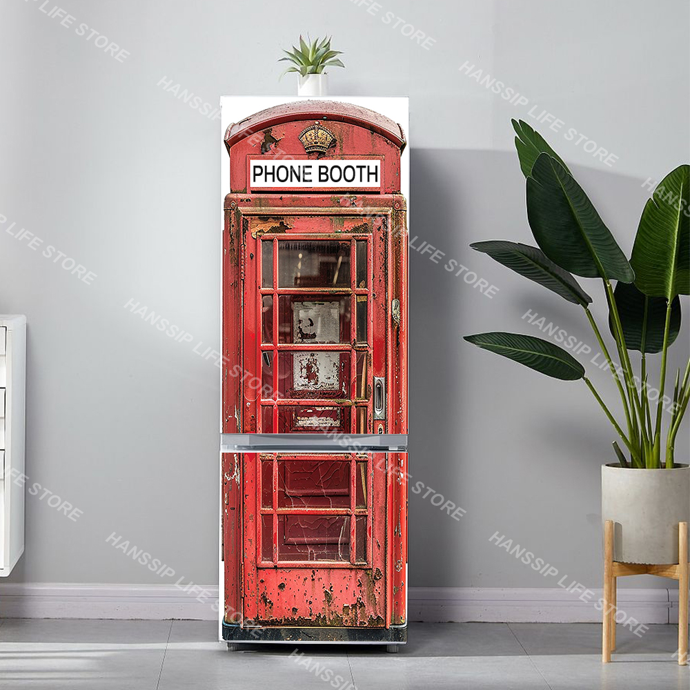 Retro Phone Booth Printed Refr - Commercial Kitchen Wall recension och pris