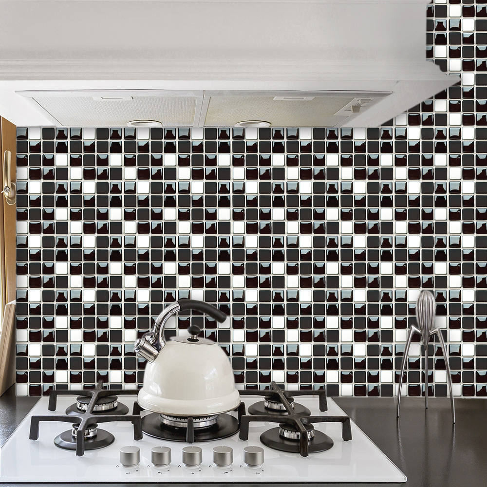 Black & White Marble Mosaic Ti - Commercial Kitchen Tiles recension och pris