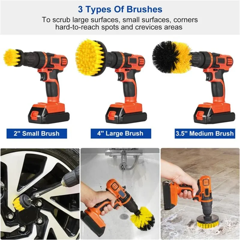 3 Pcs/Set Power Drill Brush Se - Commercial Kitchen Tiles recension och pris