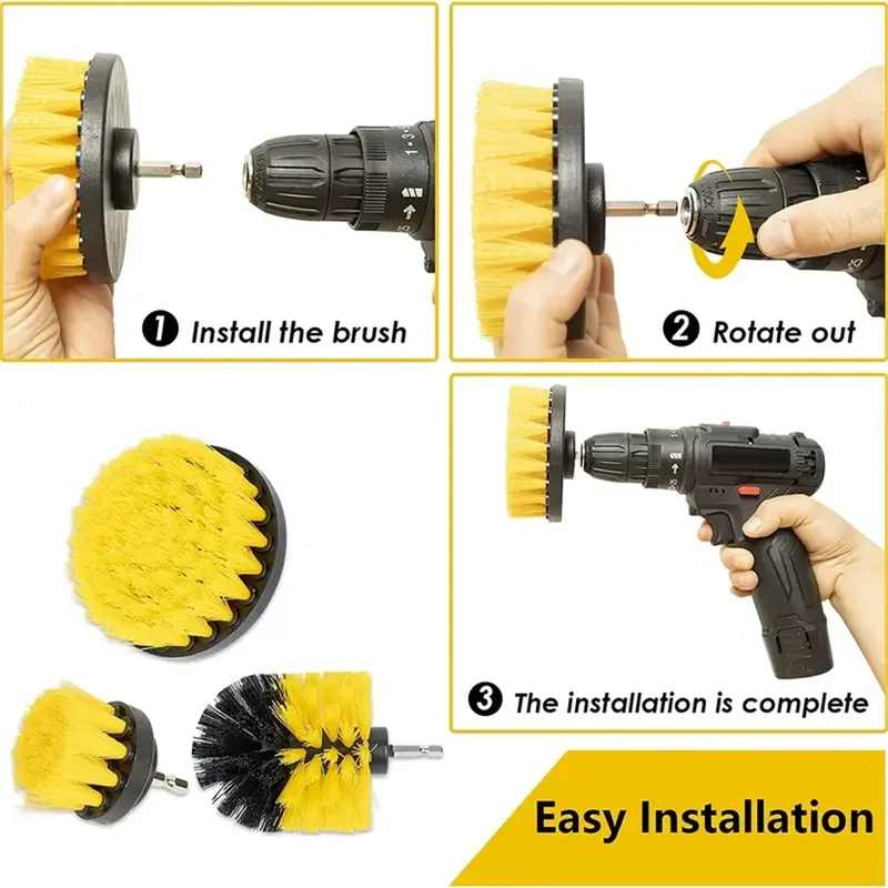 3 Pcs/Set Power Drill Brush Se - Commercial Kitchen Tiles recension och pris