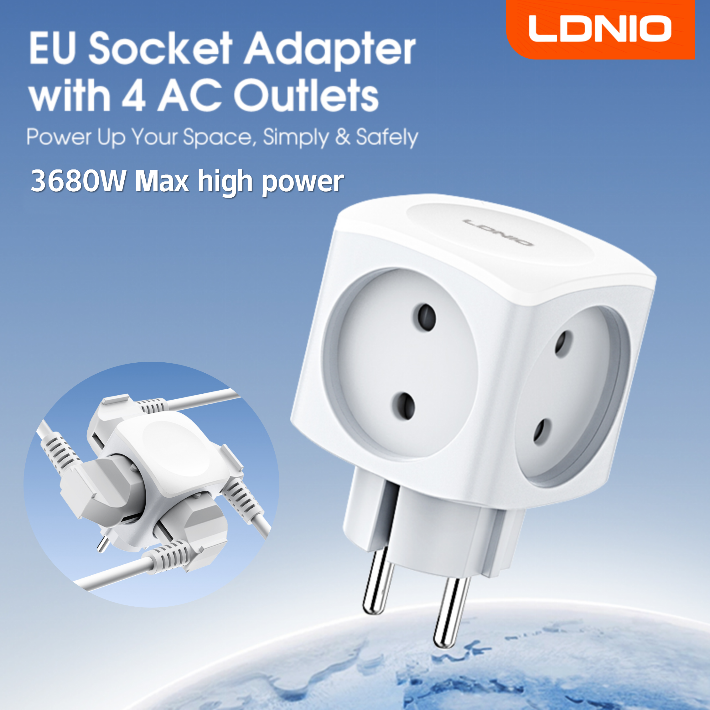 LDNIO 4 EU Outlet Power Cube,  - Commercial Kitchen Outlets recension och pris