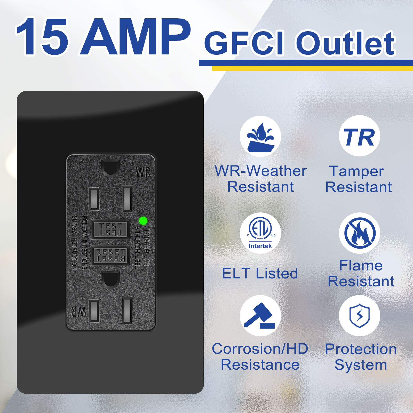15 Amp GFCI Outlet Weather Res - Commercial Kitchen Outlets recension och pris