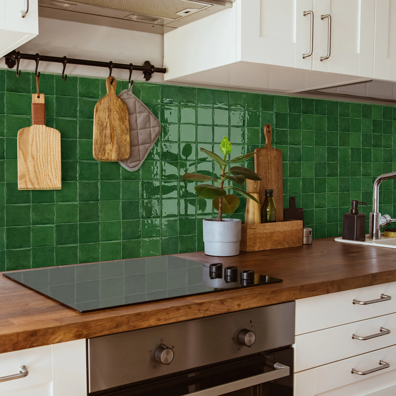 10pcs  Pure Color Tile Self-Ad - Commercial Kitchen Wall recension och pris
