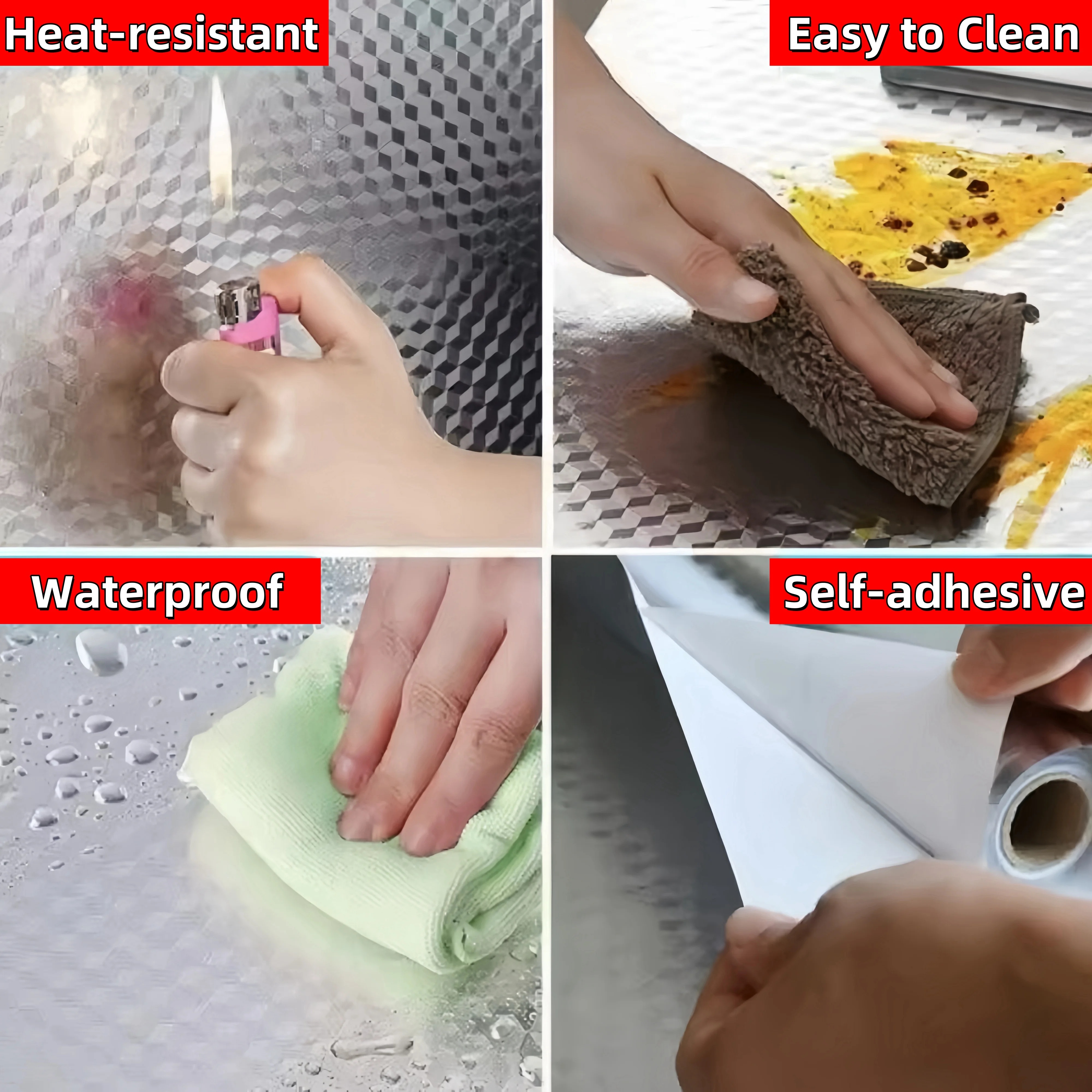 Kitchen Oil-proof Self Adhesiv - Commercial Kitchen Wall recension och pris