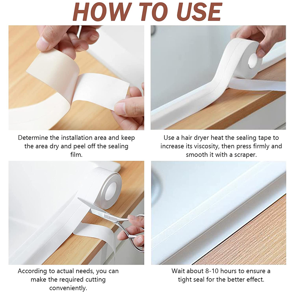 3.2M Bath Caulk Tape Self Adhe - Commercial Kitchen Wall recension och pris