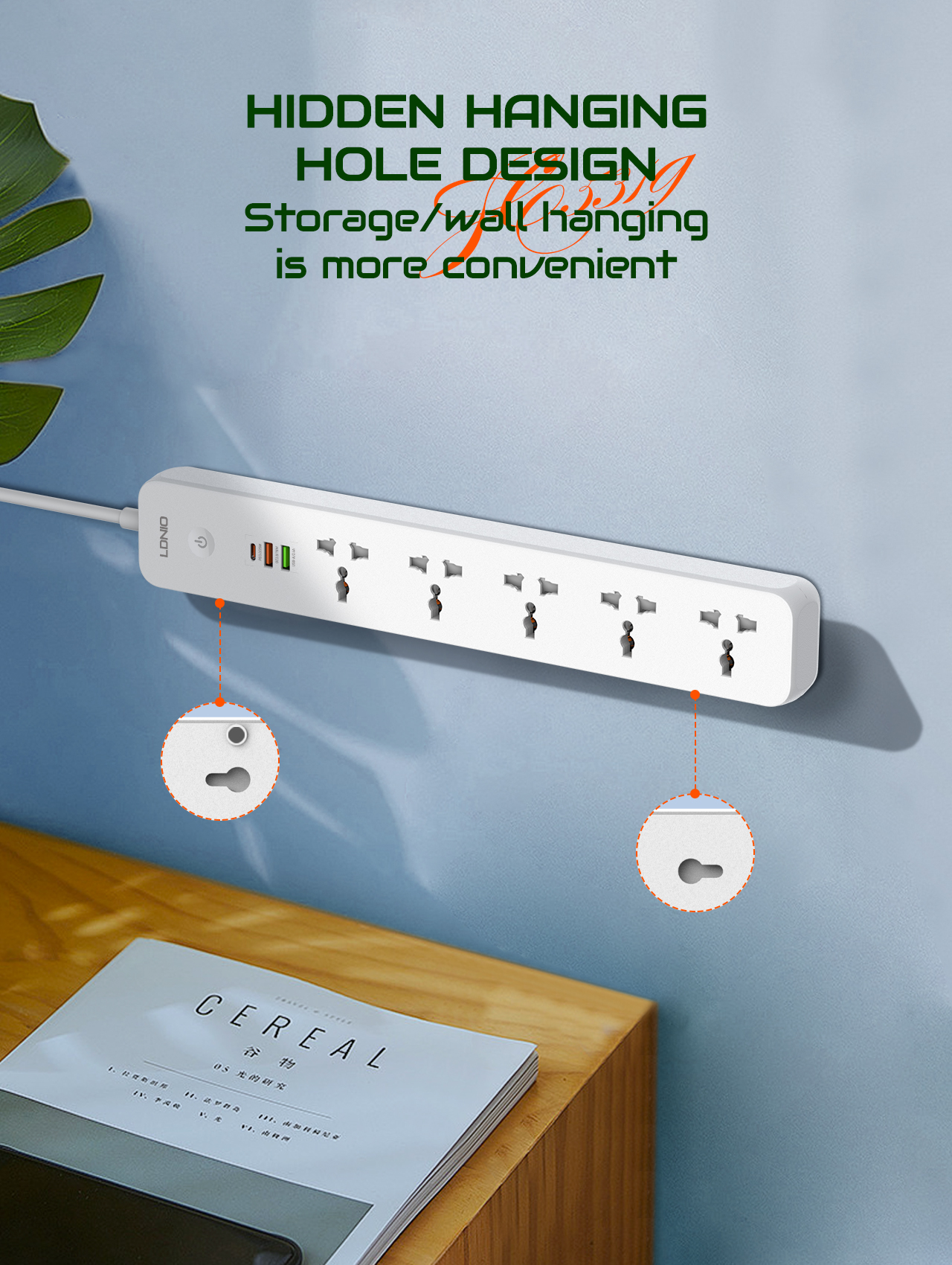 LDNIO 2500W Power Strip with 5 - Commercial Kitchen Outlets recension och pris